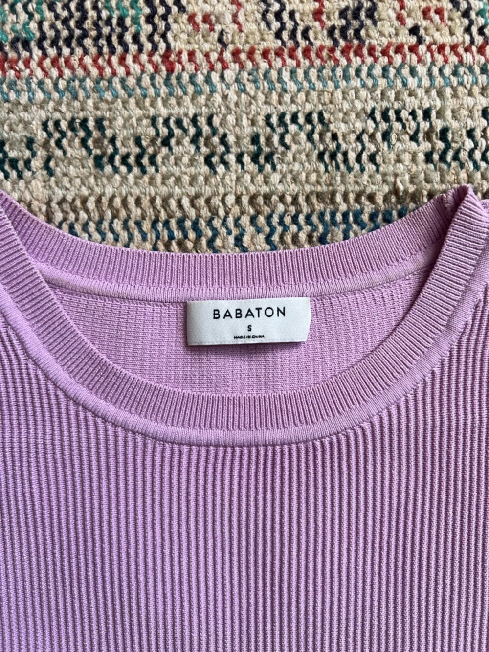 ARITZIA / BABATON Lavender Ribbed Crewneck Tank - Picture 2 of 3
